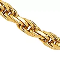 Millimeter Solid Rope Chain Bracelet in Gold Over Sterling Silver