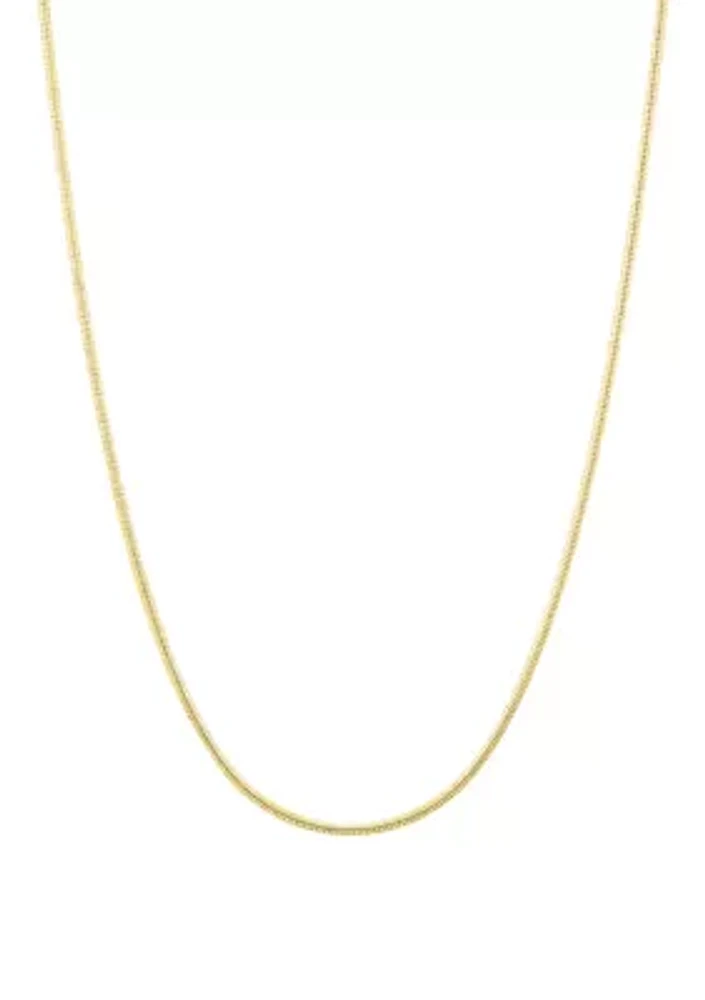 1 Millimeter Round Snake Chain Necklace in Gold Over Sterling Silver