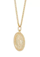 Christopher Pendant Necklace with 22" Mariner Chain in Gold Over Sterling Silver
