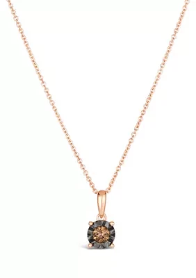 1/10 ct. t.w. Chocolate Diamond Pendant Necklace in 14K Strawberry Gold®