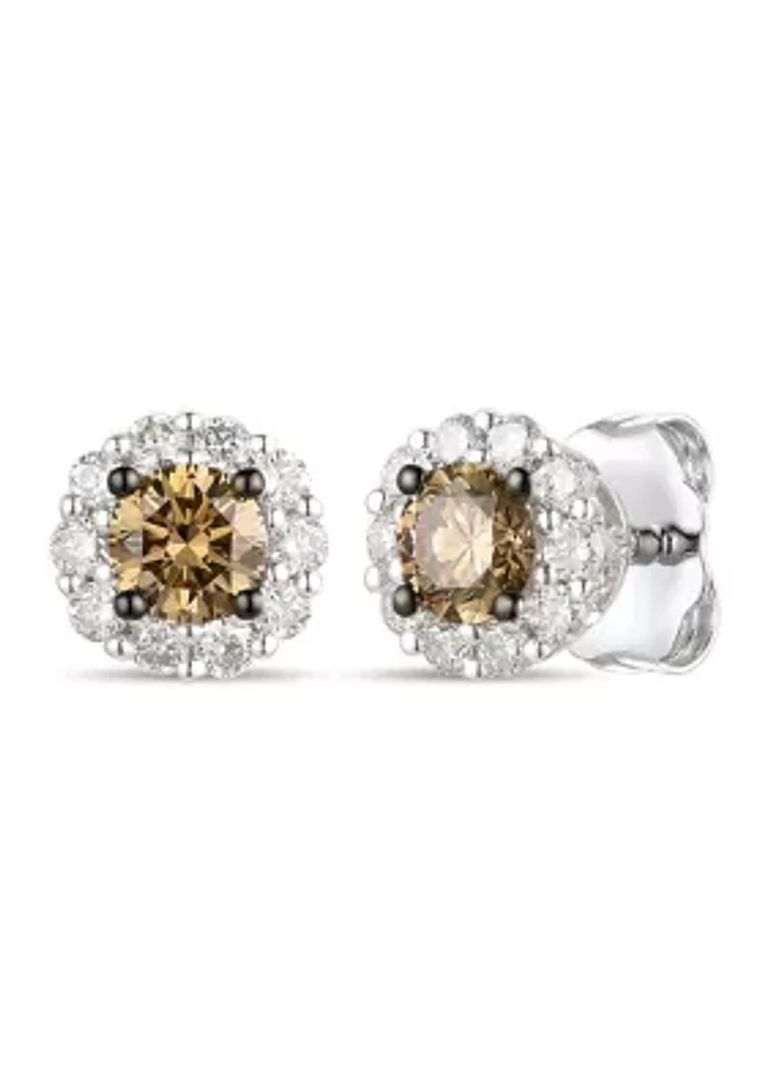 1/3 ct. t.w. Chocolate Diamonds®, 1/5 ct. t.w. Nude Diamonds™ Stud Earrings in 14K Vanilla Gold®