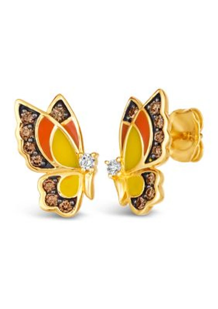 1/3 ct. t.w. Diamond Butterfly Earrings