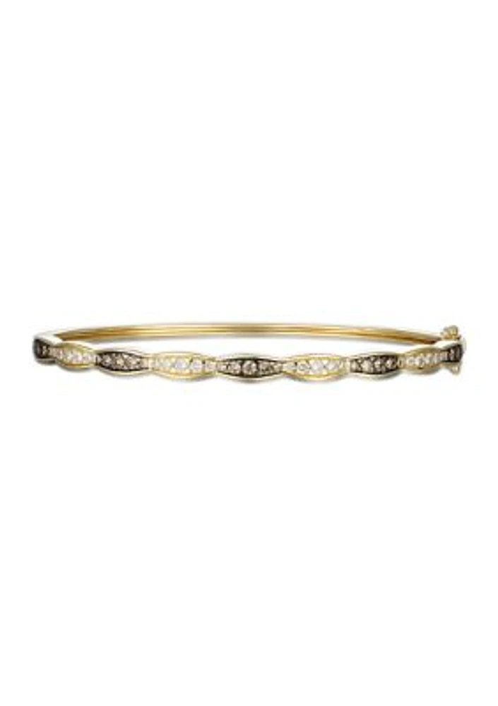 7/8 ct. t.w. Diamond Bangle Bracelet in 14K Honey Gold™