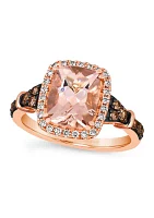 2.25 ct. t.w. Peach Morganite™, 1/4 ct. t.w. Chocolate Diamonds®, 1/5 ct. t.w. Nude Diamonds™ Ring in 14K Strawberry Gold®
