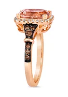 2.25 ct. t.w. Peach Morganite™, 1/4 ct. t.w. Chocolate Diamonds®, 1/5 ct. t.w. Nude Diamonds™ Ring in 14K Strawberry Gold®