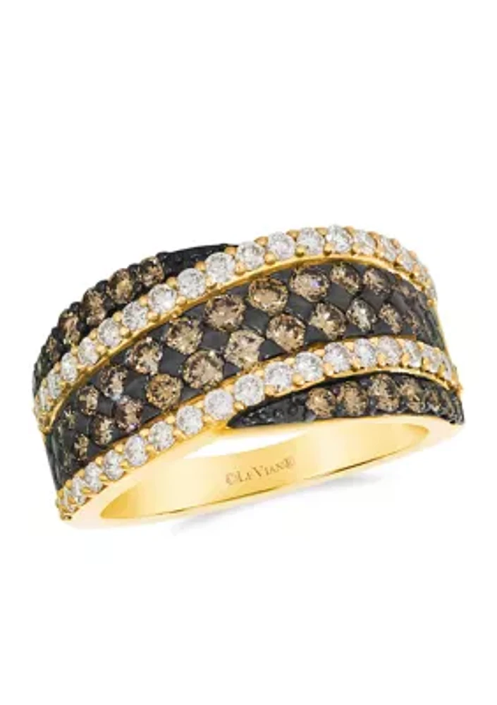 1.25 ct. t.w. Chocolate Diamonds® and 5/8 ct. t.w. Nude Diamonds™ Ring in 14K Honey Gold™