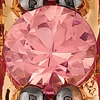 Pink Sapphire, White Sapphire and Rubies Earrings in 14K Strawberry Gold®