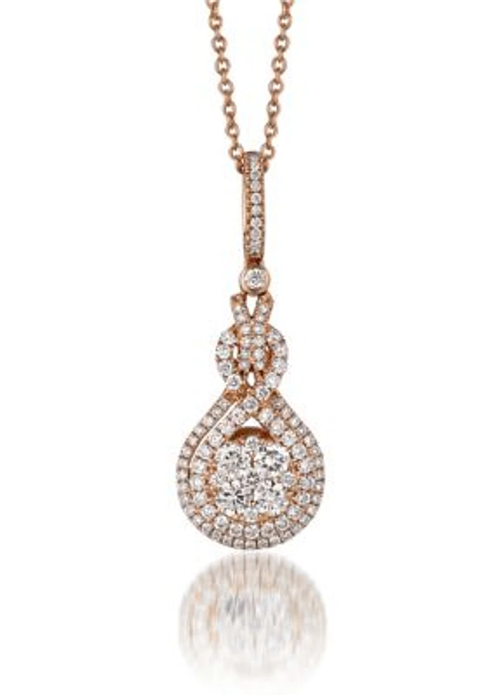 3/4 ct. t.w. Diamond Pendant Necklace in 14K Rose Gold 