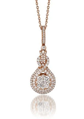 3/4 ct. t.w. Diamond Pendant Necklace in 14K Rose Gold 