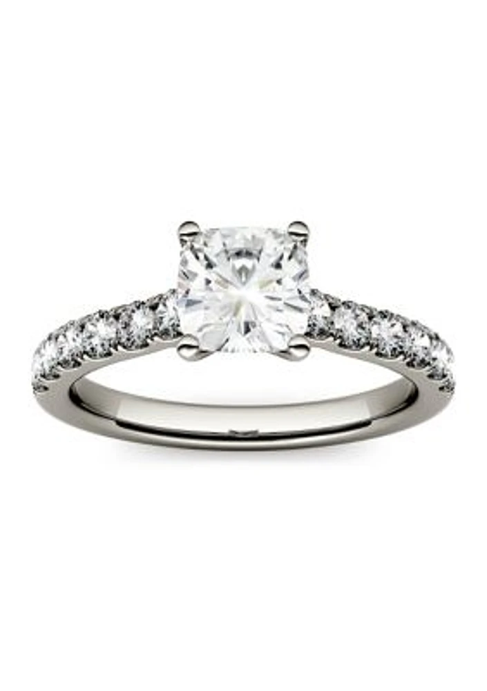 1.46 ct. t.w. Lab Created Moissanite Cushion Engagement Ring 14K White Gold