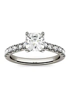 1.46 ct. t.w. Lab Created Moissanite Cushion Engagement Ring 14K White Gold