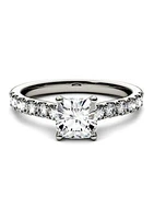 1.46 ct. t.w. Lab Created Moissanite Cushion Engagement Ring 14K White Gold