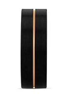 Grooved Satin Finish Band Two-Tone Tantalum