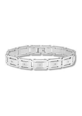 1/10 ct. t.w. Diamond Link Bracelet in Stainless Steel
