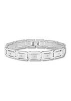 1/10 ct. t.w. Diamond Link Bracelet in Stainless Steel