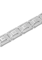 1/10 ct. t.w. Diamond Link Bracelet in Stainless Steel