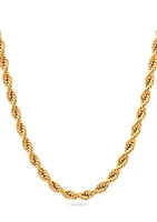 Men's Rope Link Chain Necklace in Stainless Steel