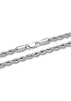 Rope Link Chain Necklace in Stainless Steel