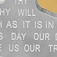 The Lord's Prayer Tablet Cross Pendant Necklace in Two-Tone Stainless Steel