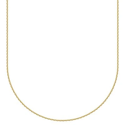 10k Yellow Gold Diamond Cut Elegant Rolo Chain Necklace, Available 16" or 18"