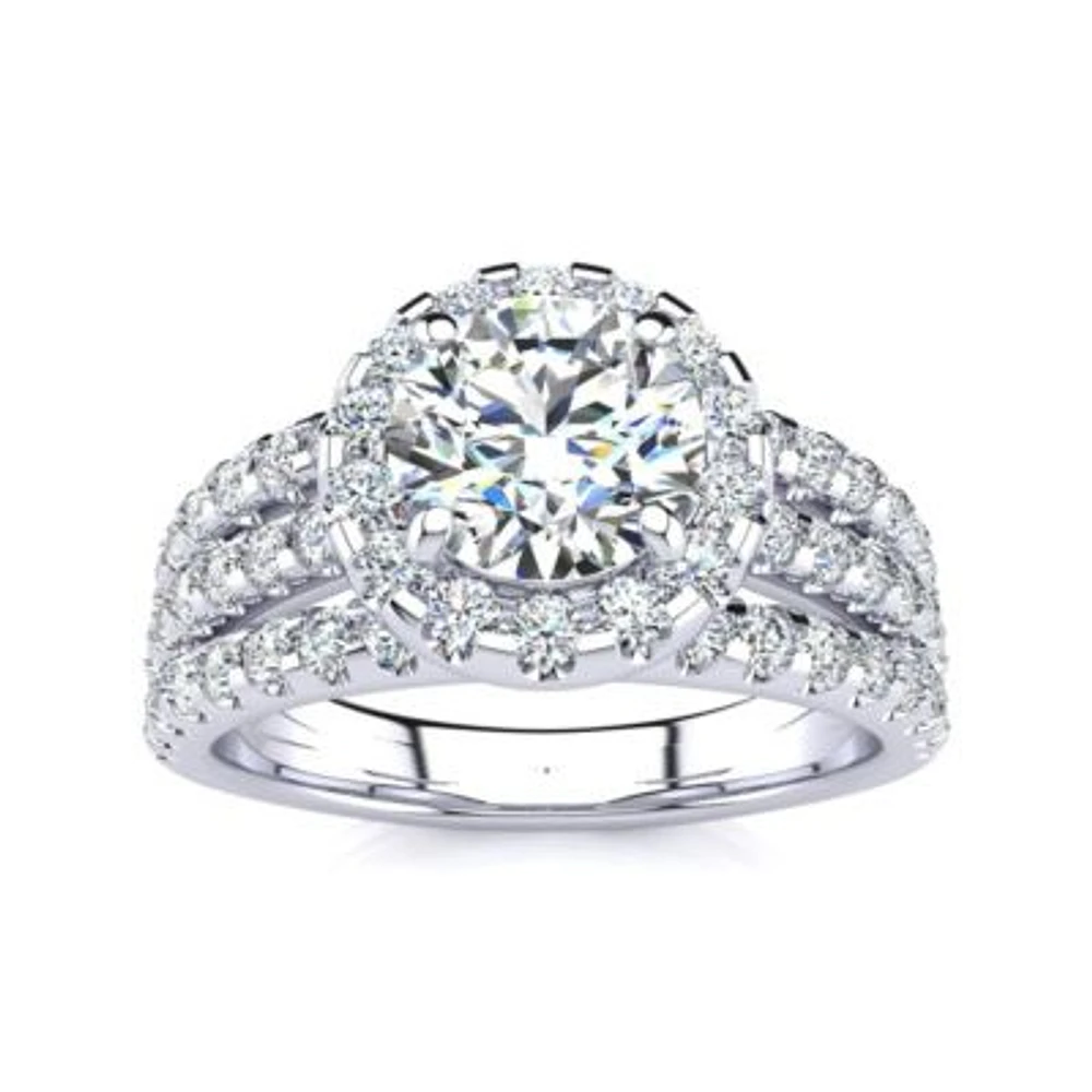 Lab Created 2 ct. t.w. Grown Halo Diamond Engagement Ring 14K Gold