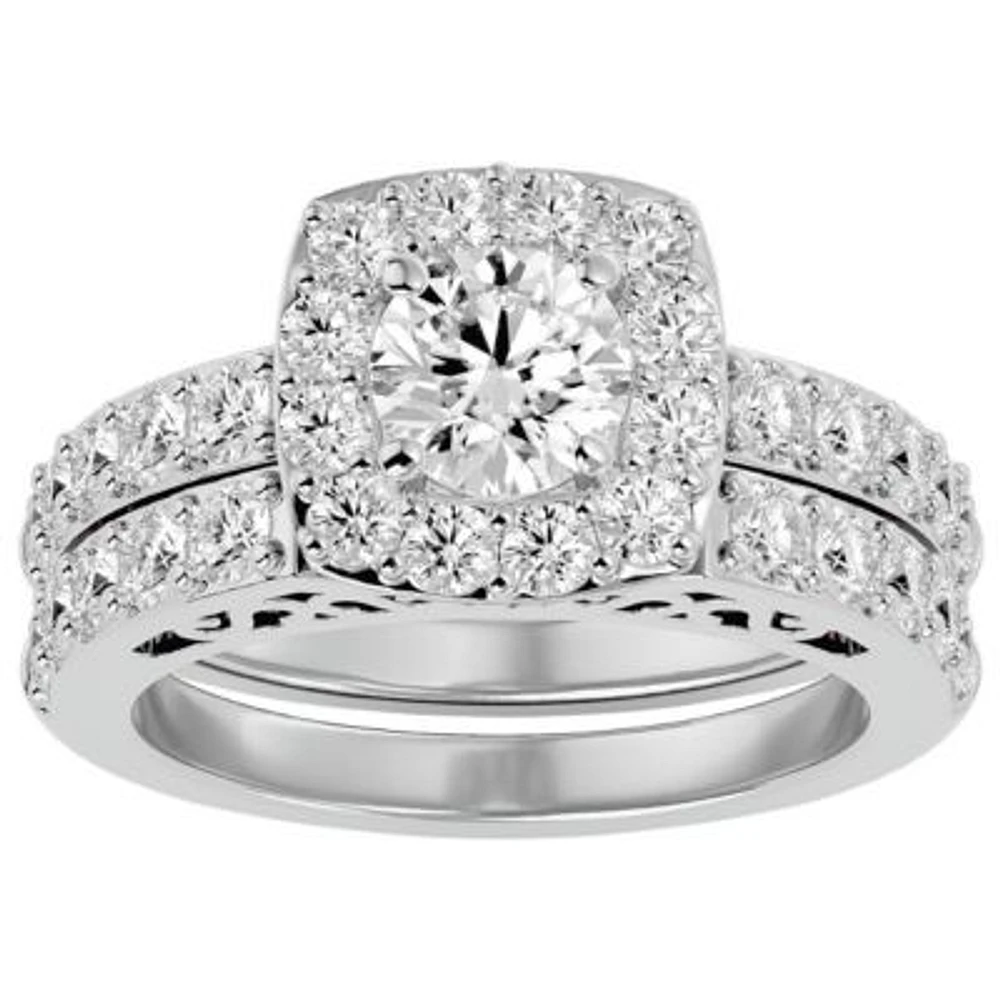 Lab Created 3 ct. t.w. Grown Diamond Bridal Set 14K Gold