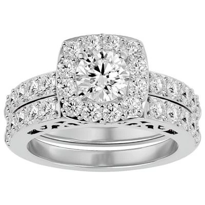 Lab Created 3 ct. t.w. Grown Diamond Bridal Set 14K Gold