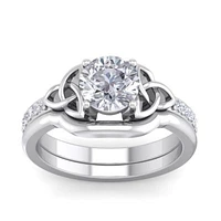 Lab Created 1 ct. t.w. Grown Diamond Claddagh Bridal Set 14K Gold