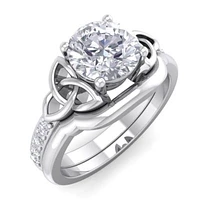 Lab Created 1 ct. t.w. Grown Diamond Claddagh Bridal Set 14K Gold