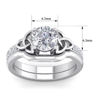 Lab Created 1 ct. t.w. Grown Diamond Claddagh Bridal Set 14K Gold