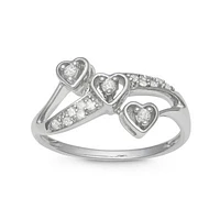 1/6 CTTW Heart Ring Sterling Silver