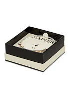 Two Tone Running Charm Bangle Bracelet - Boxed