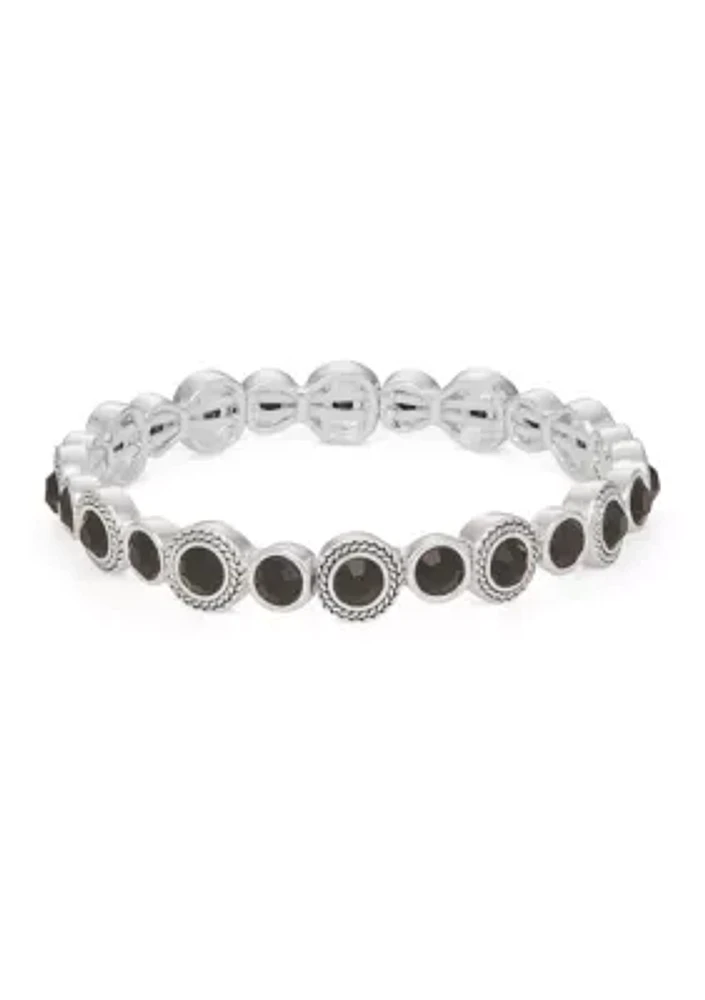 Silver Tone Stretch Bracelet