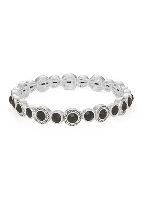 Silver Tone Stretch Bracelet