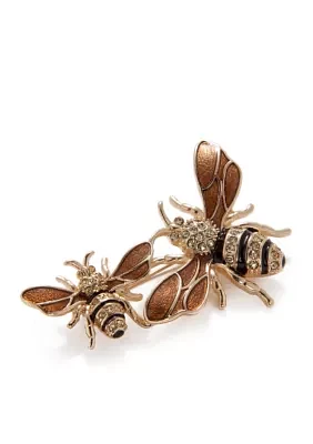 Boxed Gold Tone Bees Pin