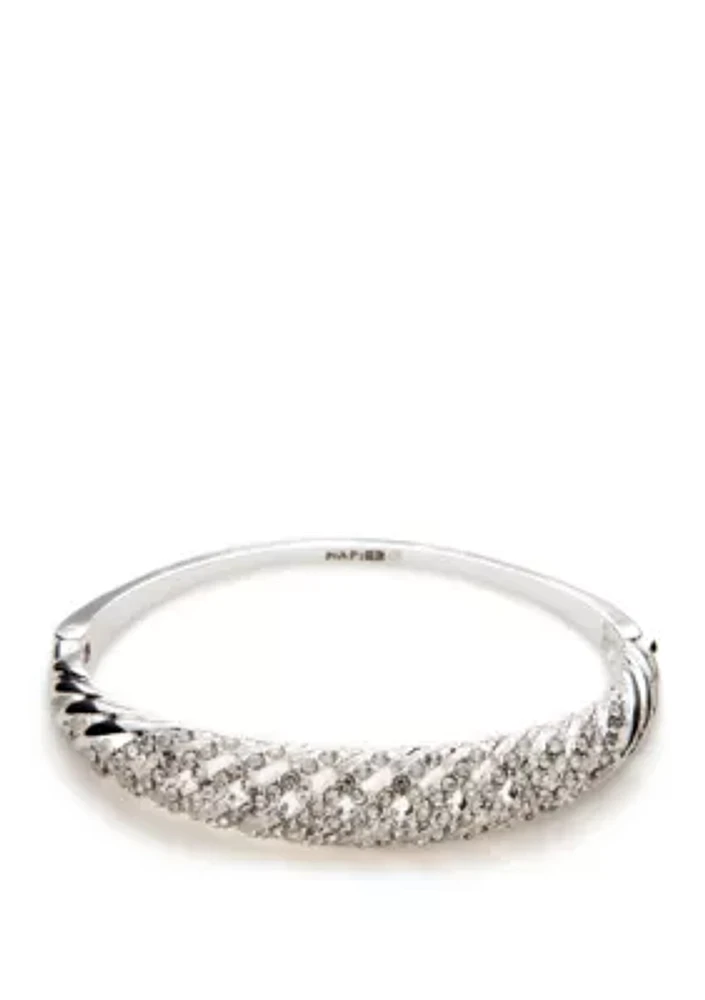Silver-Tone Layered Box Cuff Bracelet