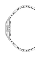 Women's 26 Millimeter Silver-Tone Alloy with White Mother of Pearl Dial Watch 