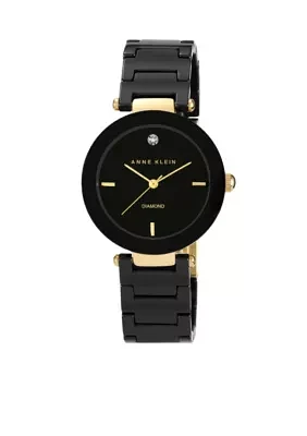 Black Ceramic Round Diamond Bracelet Watch