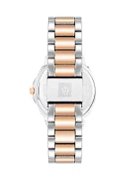 Women's 36 Millimeter Silver-Tone and Rose Gold-Tone Alloy Bracelet Watch