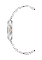 Women's 36 Millimeter Silver-Tone and Rose Gold-Tone Alloy Bracelet Watch