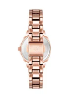 Women's 28 Millimeter Rose Gold-Tone Alloy Arabic Numeral Dial Bracelet Watch
