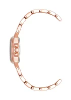 Women's 28 Millimeter Rose Gold-Tone Alloy Arabic Numeral Dial Bracelet Watch