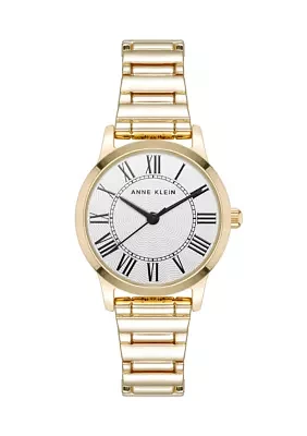 Quartz Signature Round Roman Numeral Alloy Metal Watch