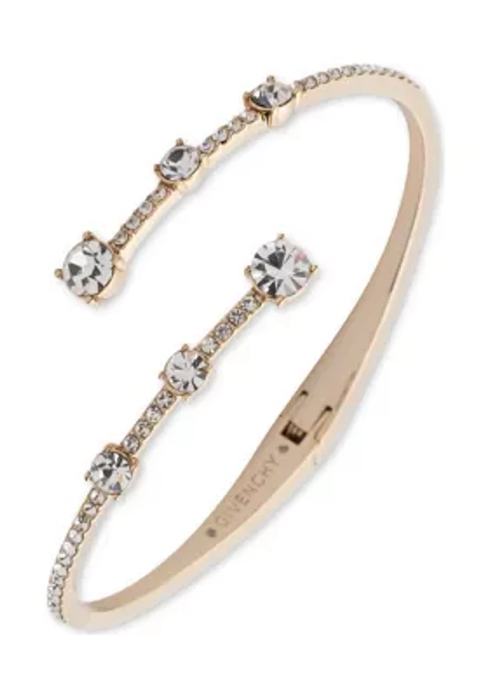 Crystal Pavé Bypass Bangle Bracelet