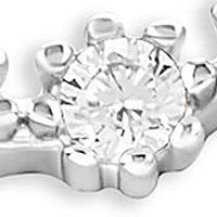 Sterling Silver Cubic Zirconia Curved Crawler Stud Earrings