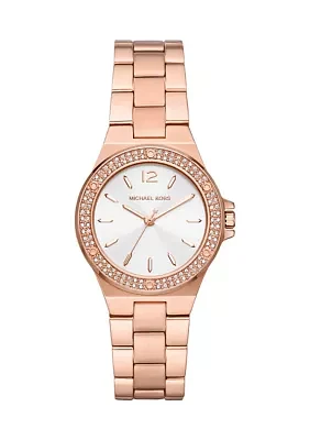 Rose Gold Tone Stainless Steel Mini Lennox Three Hand Watch