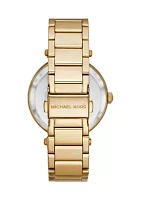 Gold Tone Stainless Steel Parker Three Hand Watch