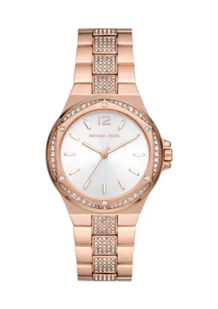 Women's Rose Gold Crystal Embellished Watch