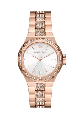 Women's Rose Gold Crystal Embellished Watch