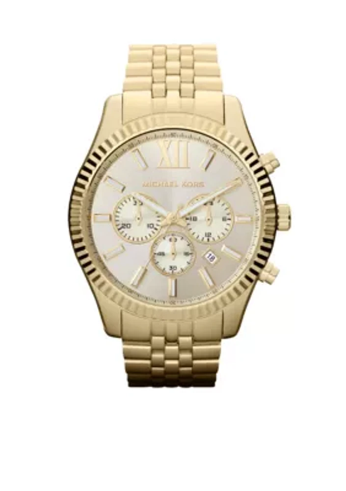 Men's Gold-Tone Stainless Steel Lexington Chronograph Watch